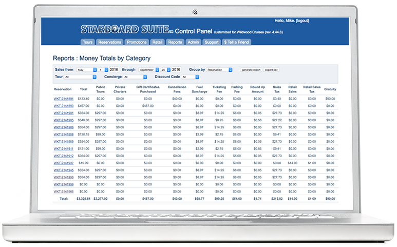 Reporting Screenshot